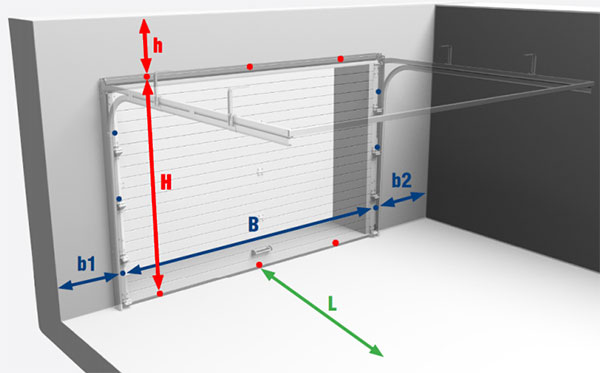 Как измерить проем секционных ворот